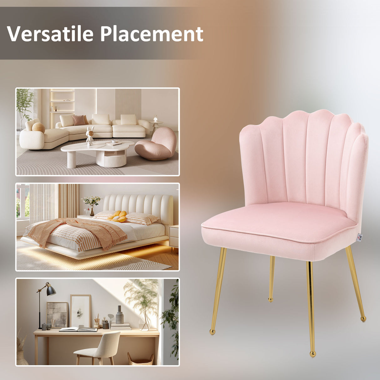 Velvet Accent Chair 57cm Wide With Metal Legs - Velmora