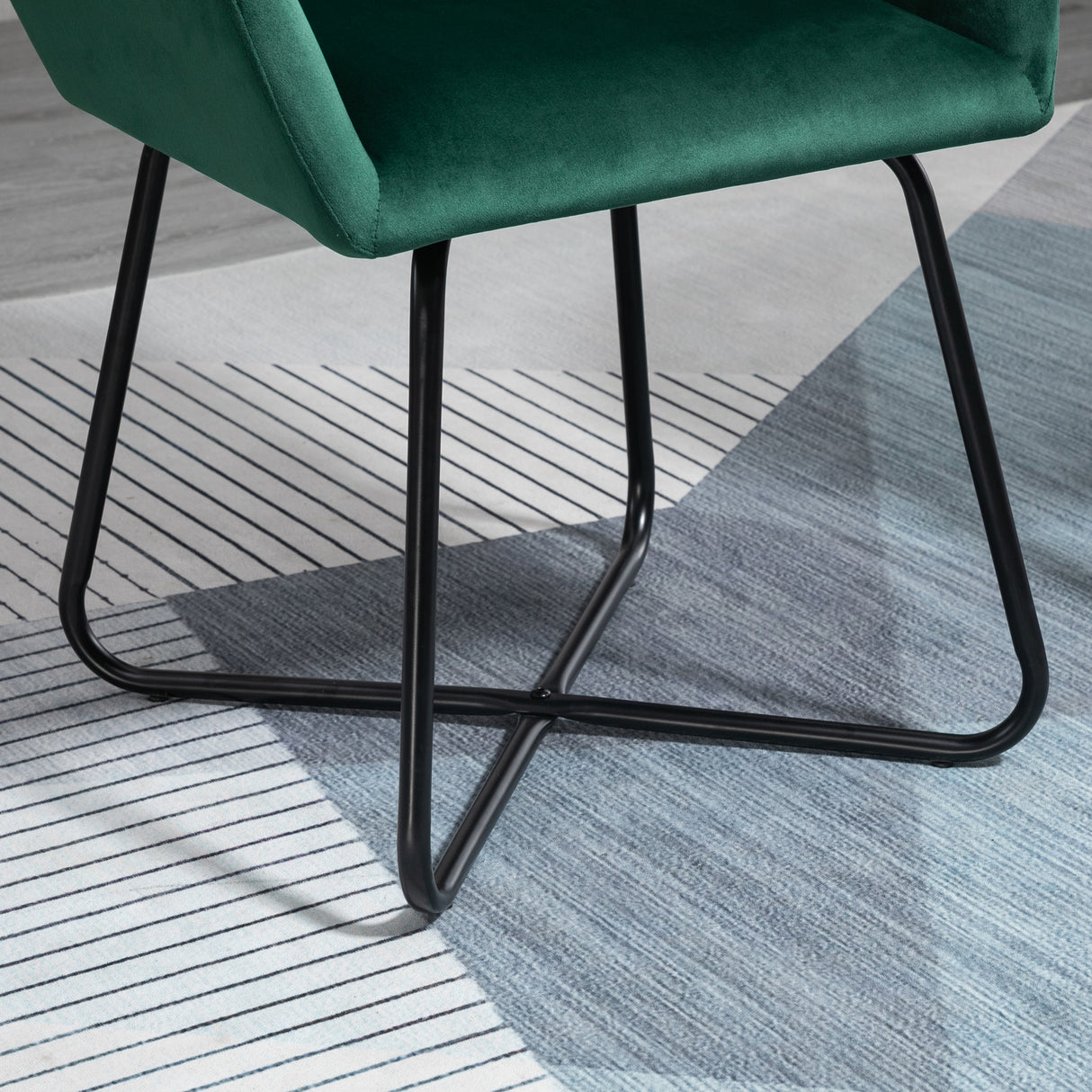 Velvet Accent Chair 60cm Wide With Metal Base in Set Of 2 - Velmora
