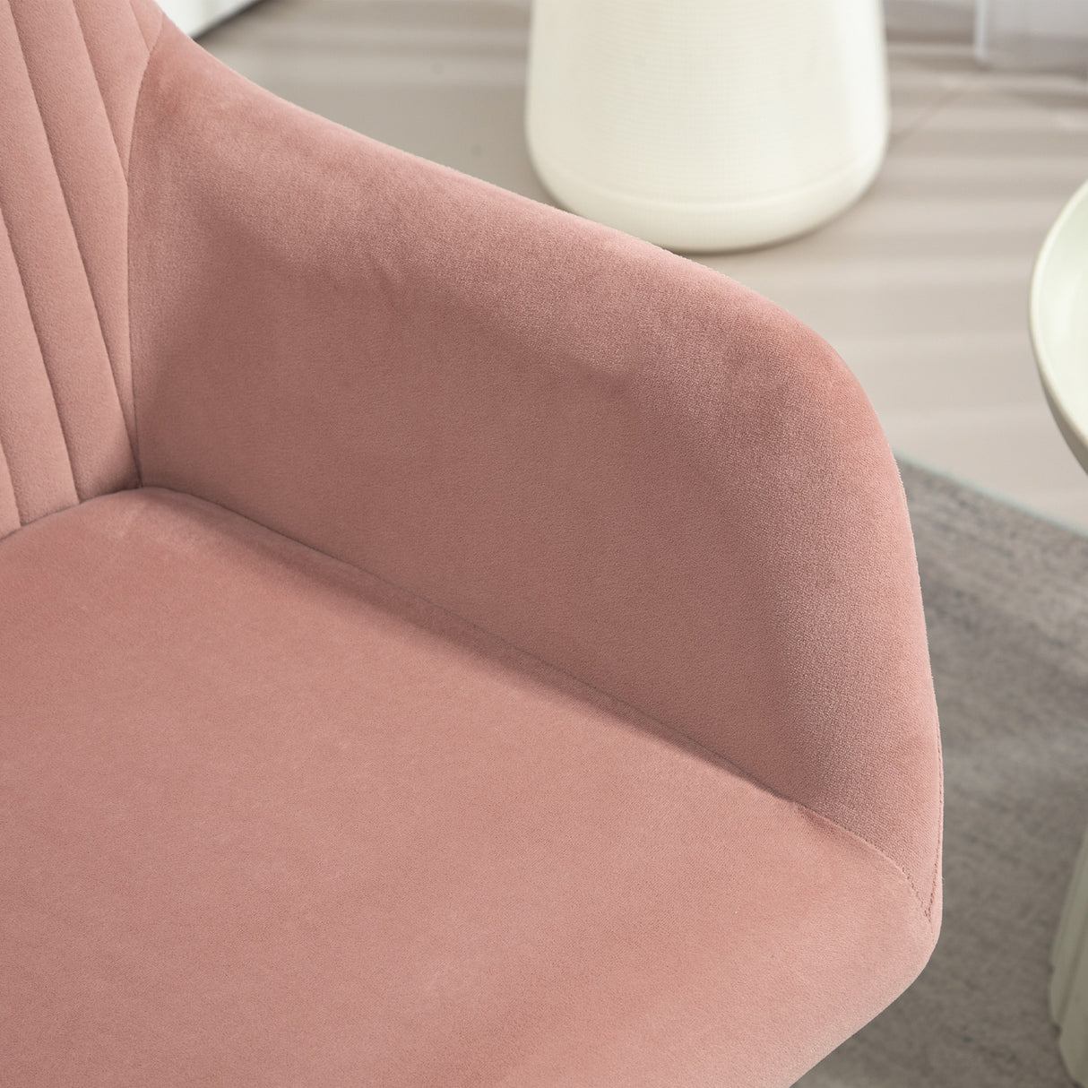 Velvet Accent Chair 60cm Wide With Metal Base in Set Of 2 - Velmora