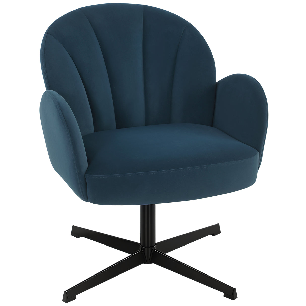 Velvet Accent Chair 64.5cm Wide With Metal Base - Velmora