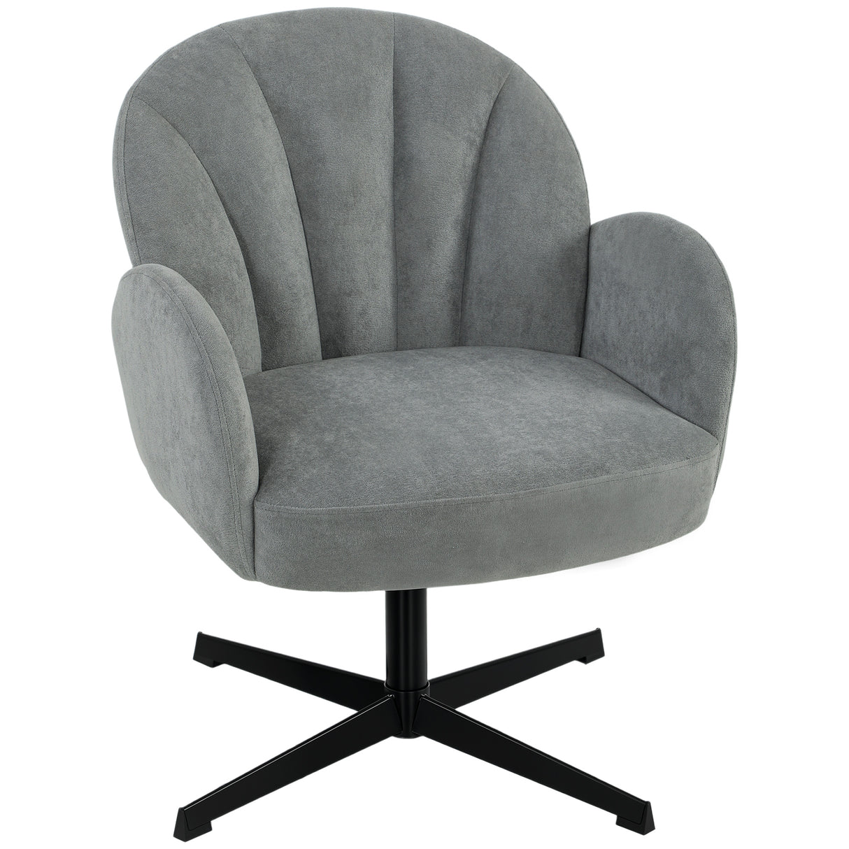 Velvet Accent Chair 64.5cm Wide With Metal Base - Velmora