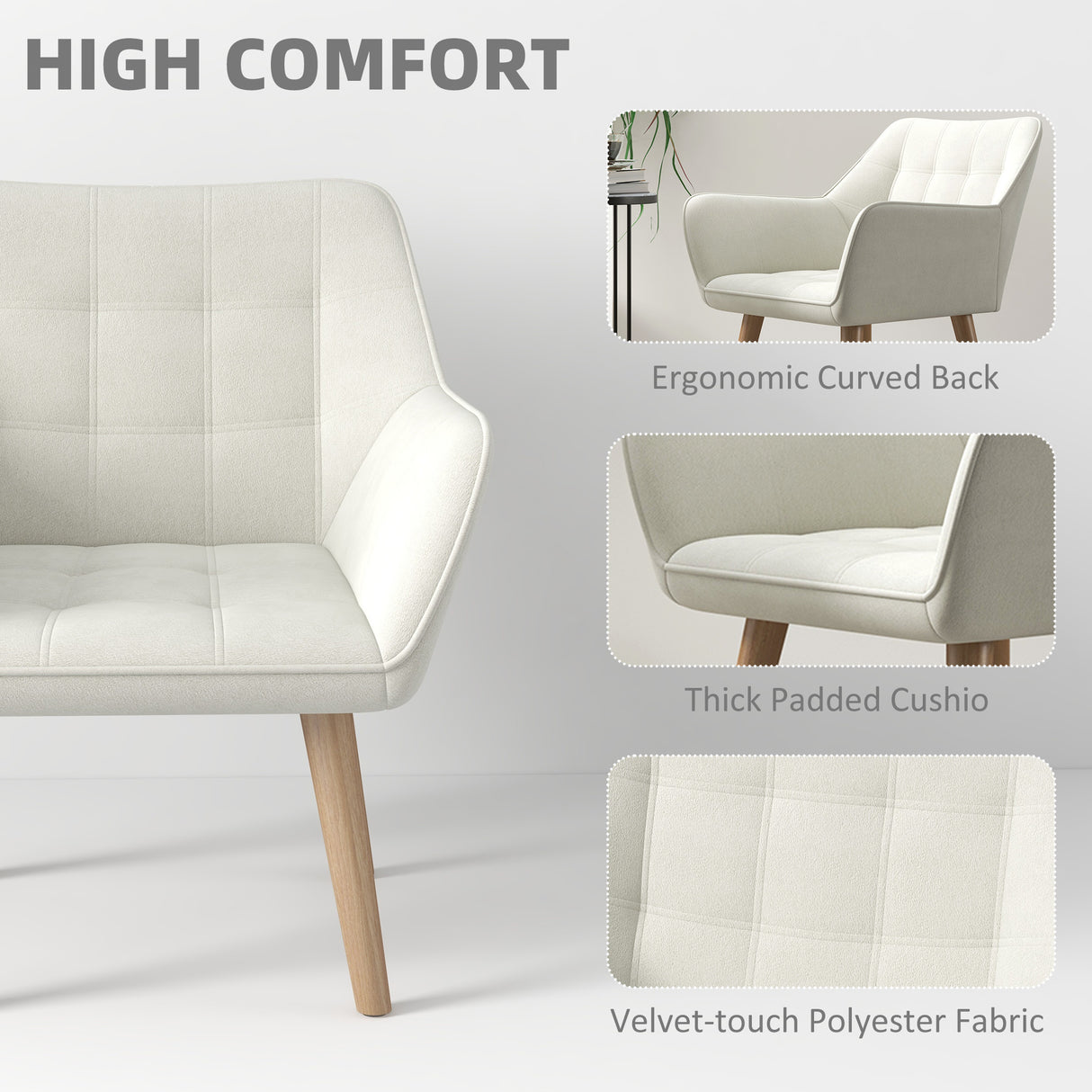 Velvet Accent Chair 67cm Wide With Wooden Legs in Set Of 2 - Velmora
