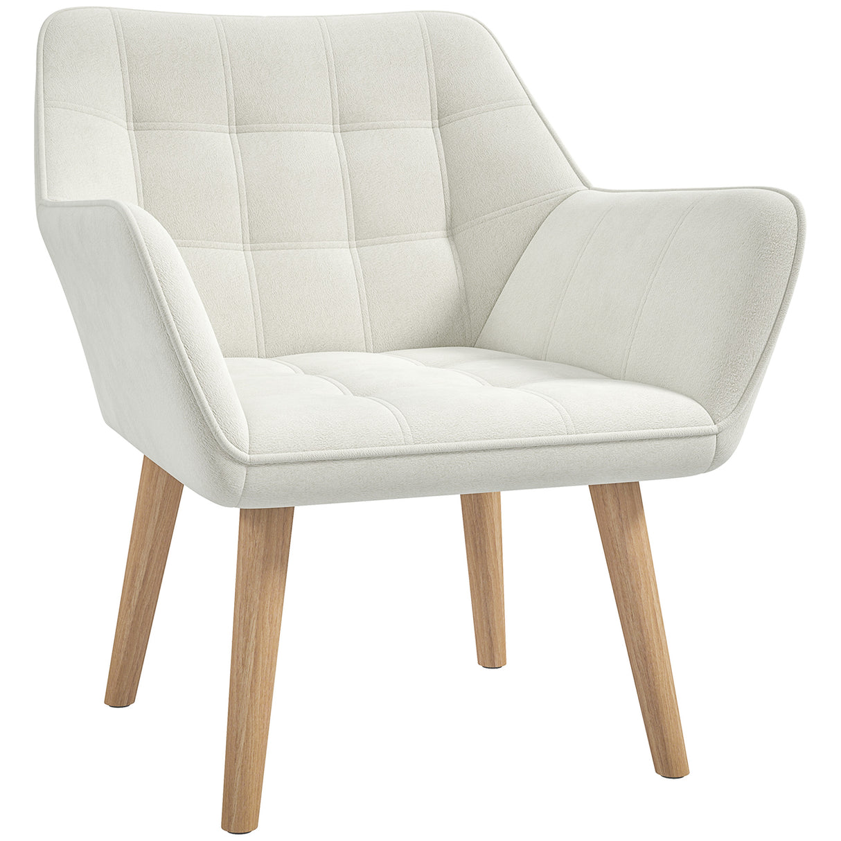 Velvet Accent Chair 67cm Wide With Wooden Legs - Velmora