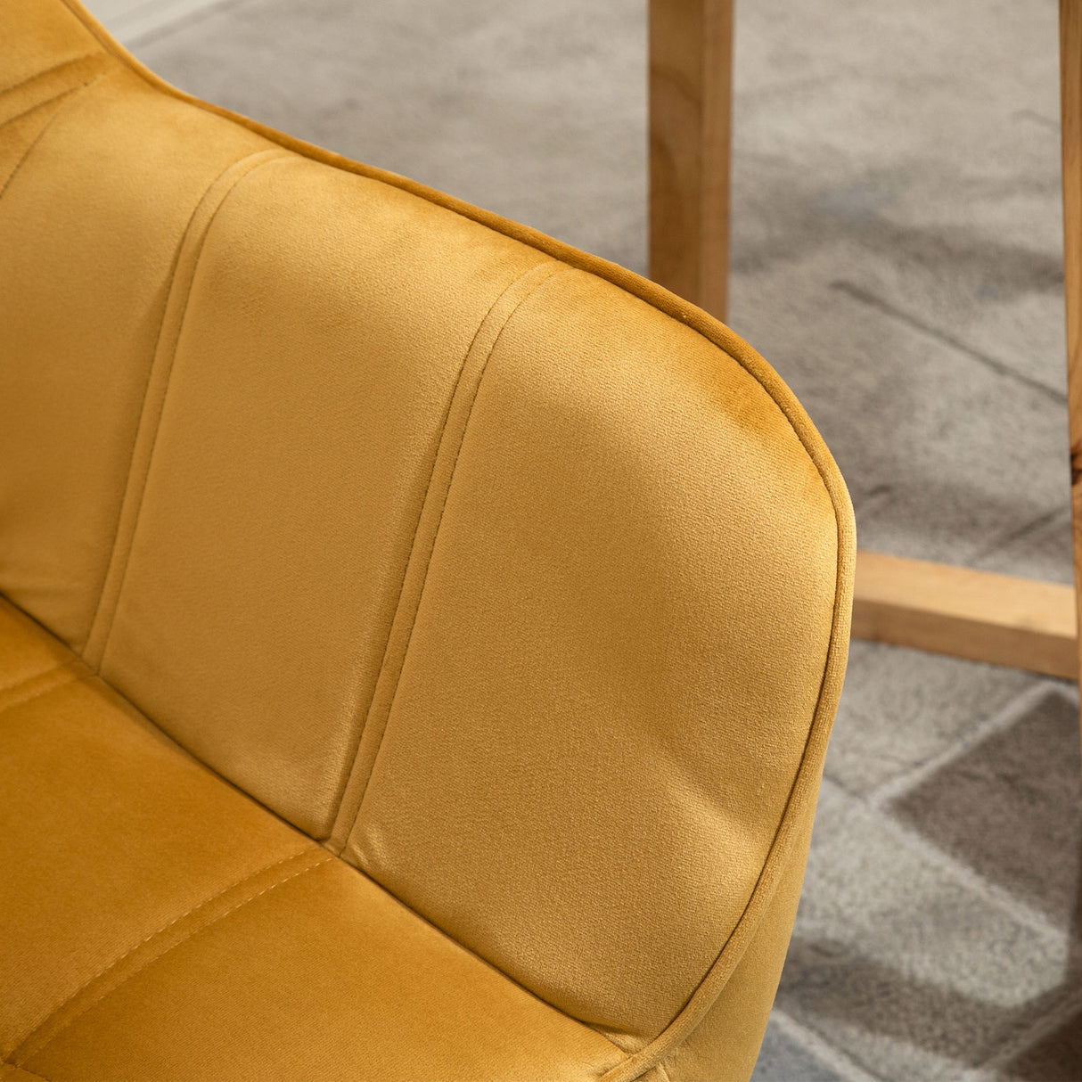 Velvet Accent Chair 67cm Wide With Wooden Legs - Velmora