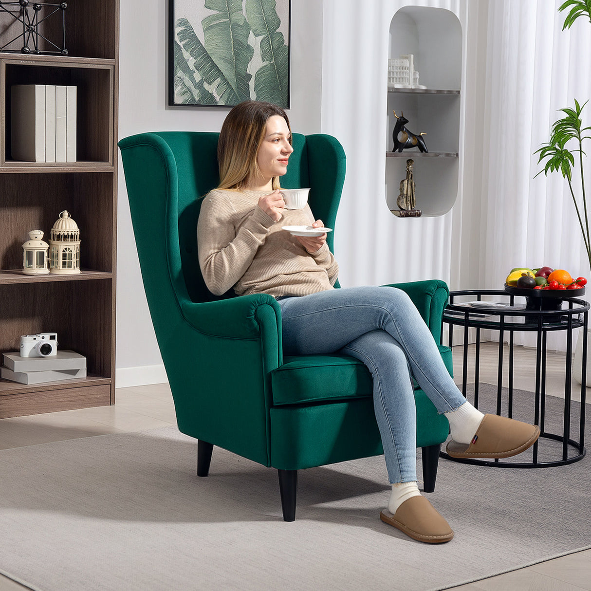 Velvet Accent Chair 75cm Wide - Velmora