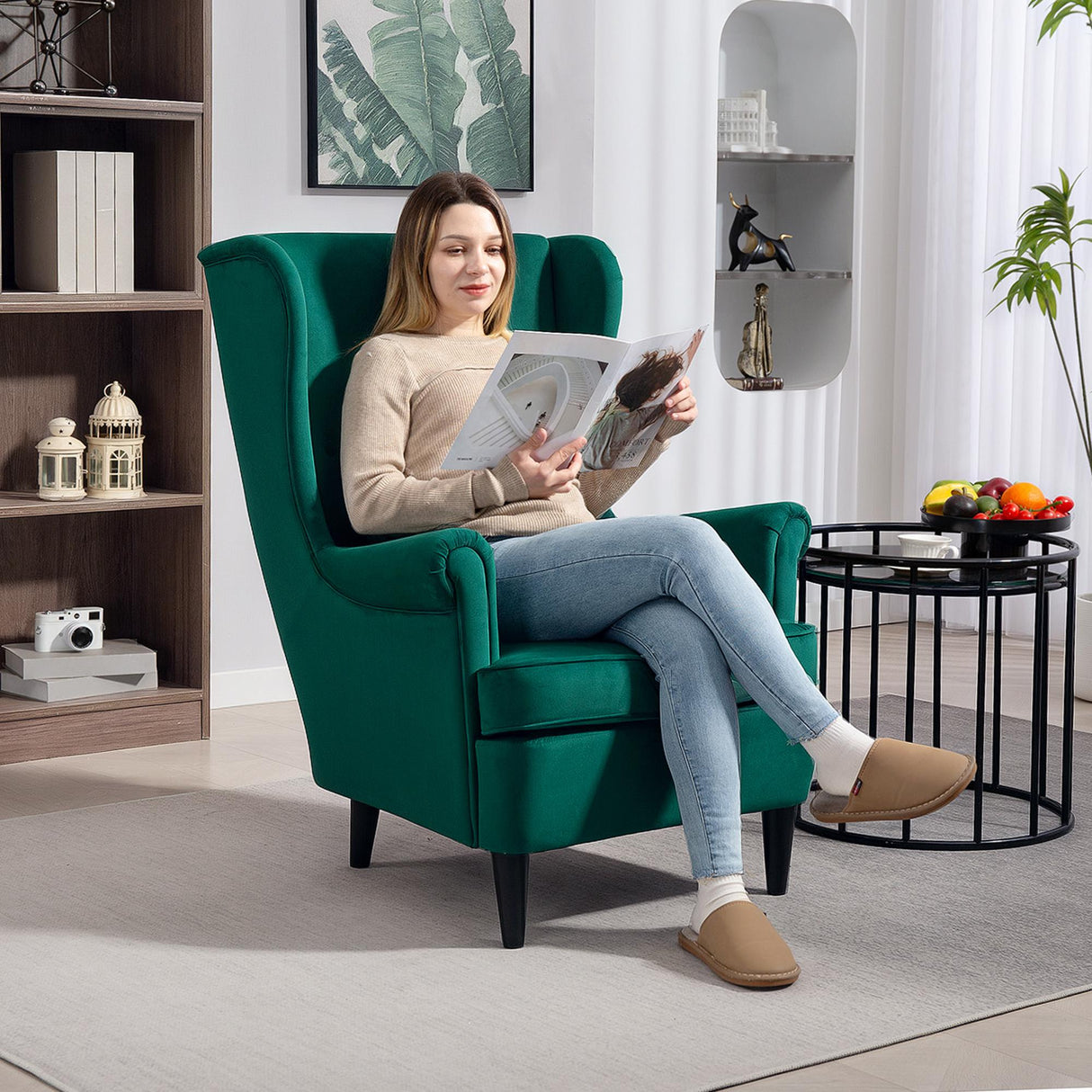 Velvet Accent Chair 75cm Wide - Velmora