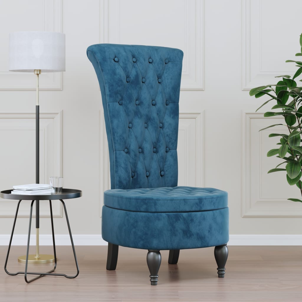 Velvet Accent Chair High Back Button Design - Vantage Home