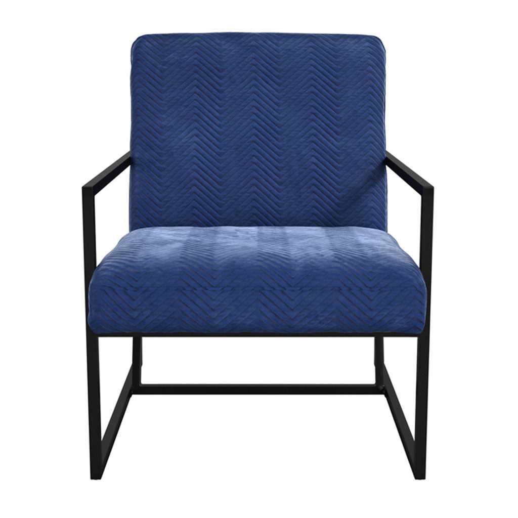 Velvet Accent Chair With Black Metal Frame - Chance