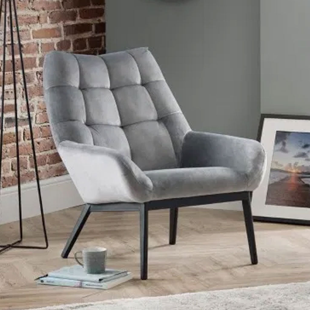 Velvet Accent Chair With Metal Frame - Lucerne