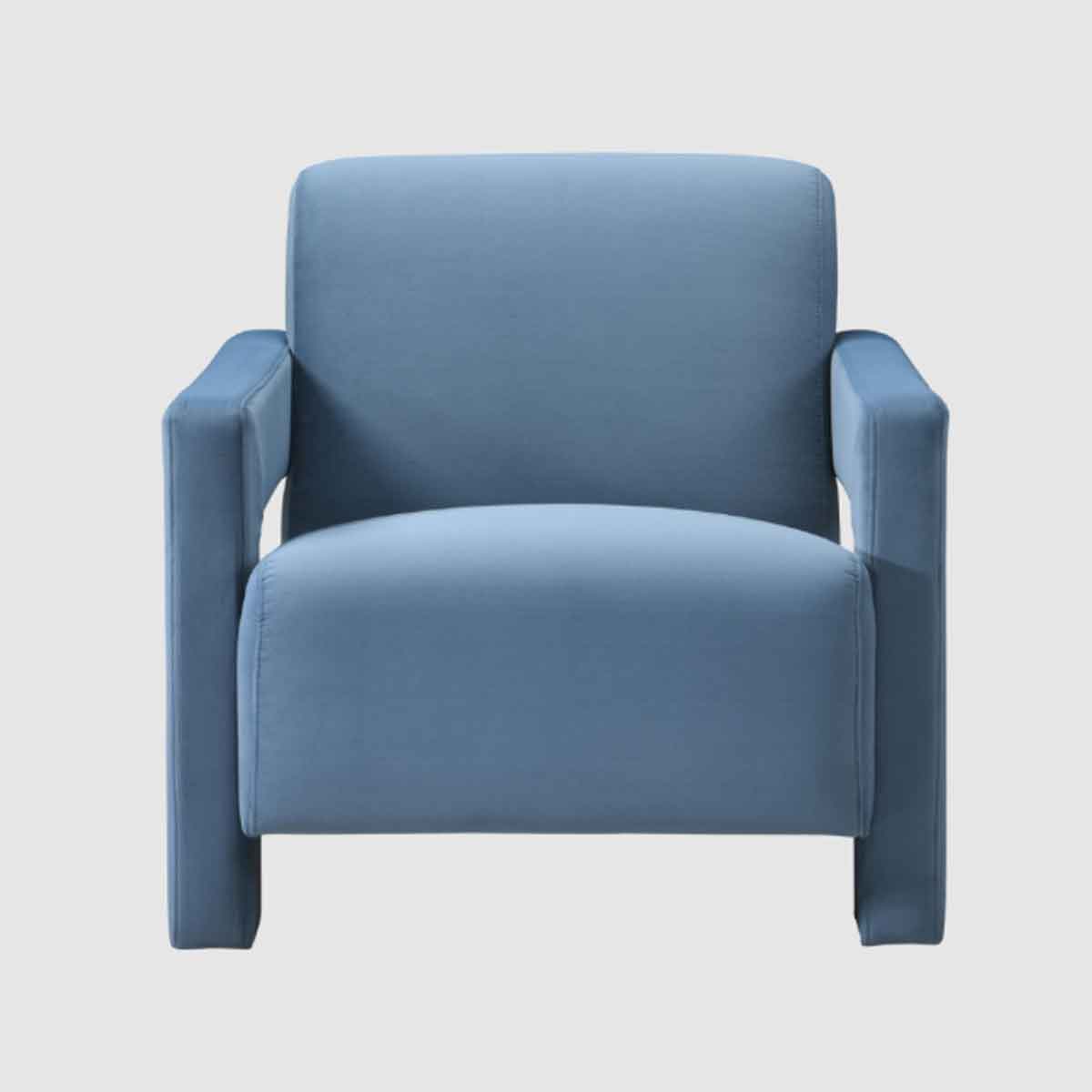Velvet Armchair 84cm Wide Angular - Apex