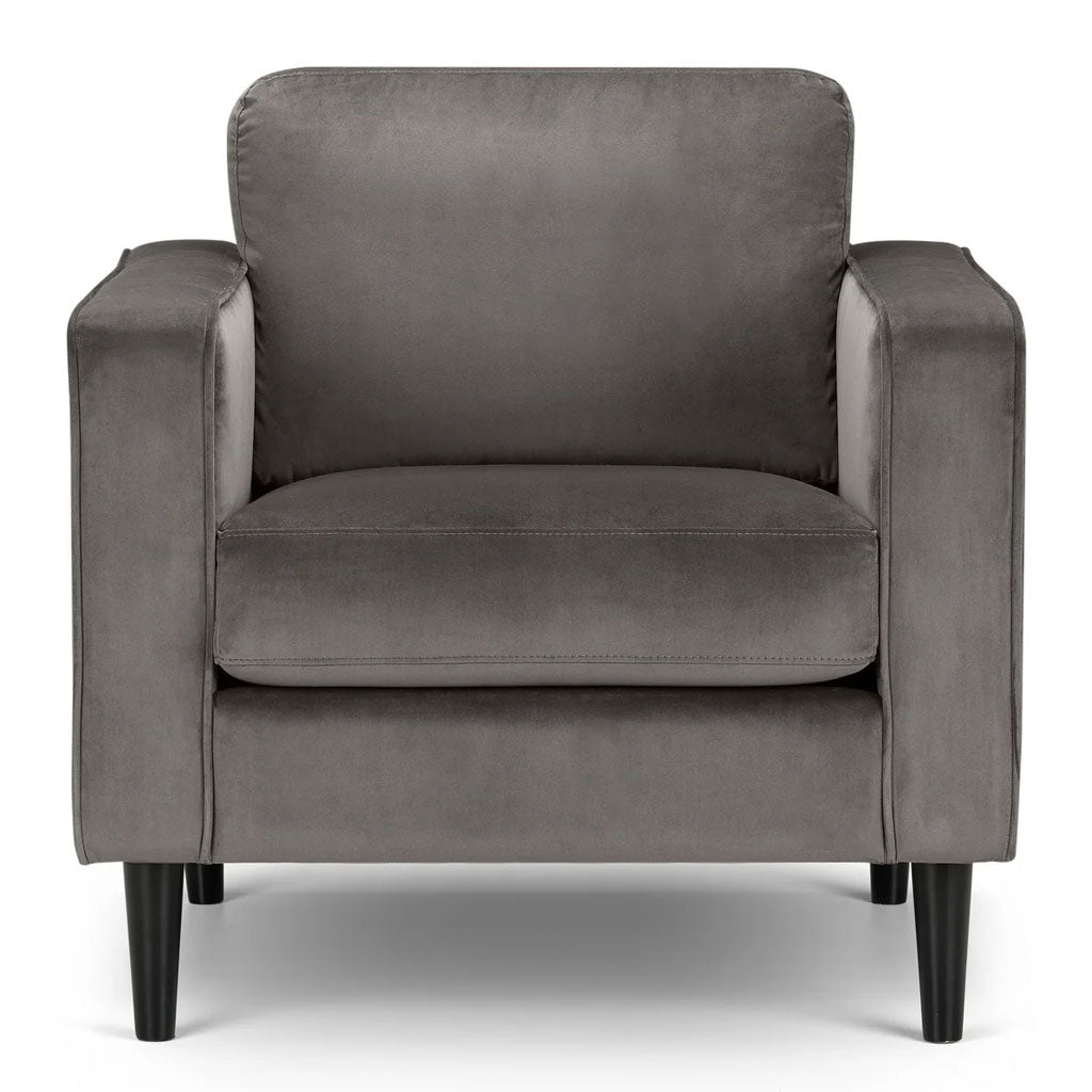 Velvet Armchair With Black Legs - Hayward