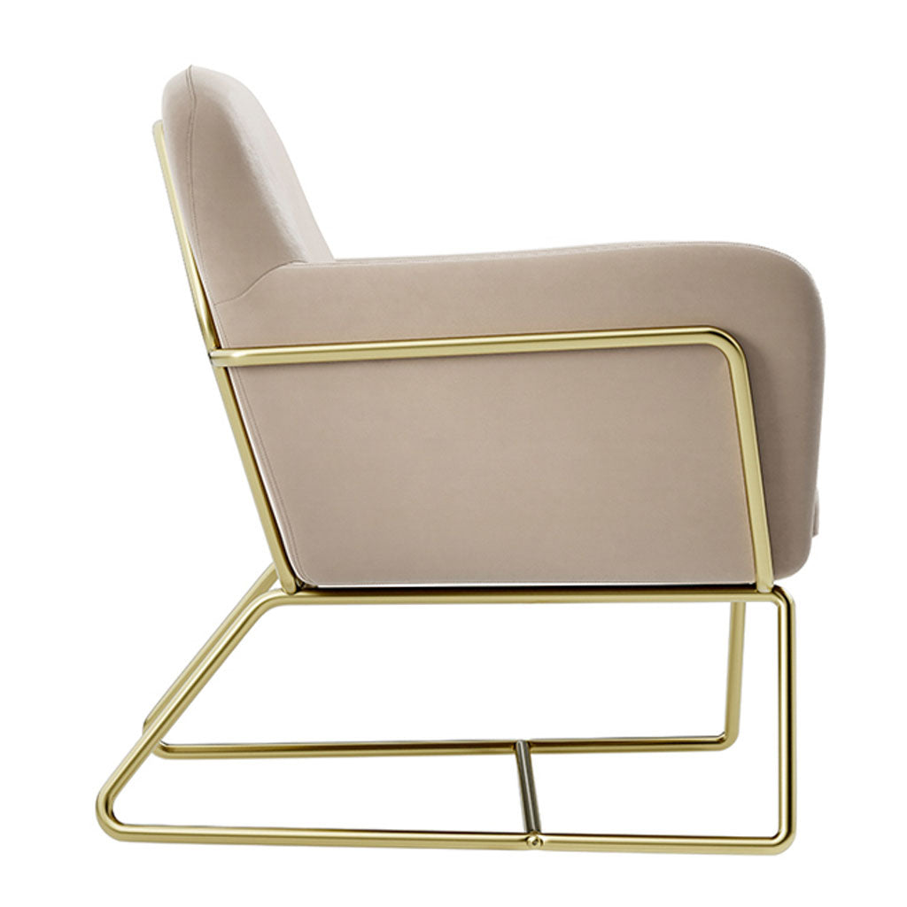 Velvet Armchair With Gold Frame - Charles