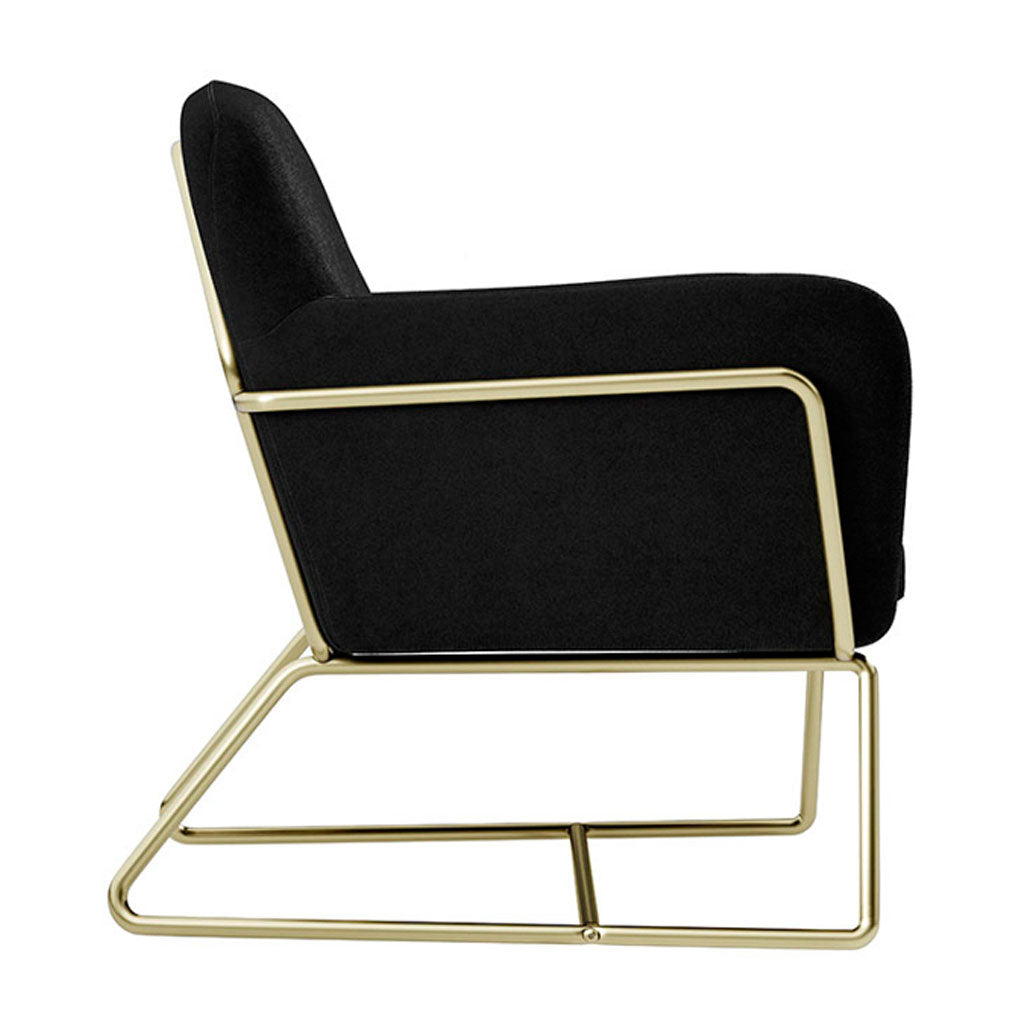 Velvet Armchair With Gold Frame - Charles