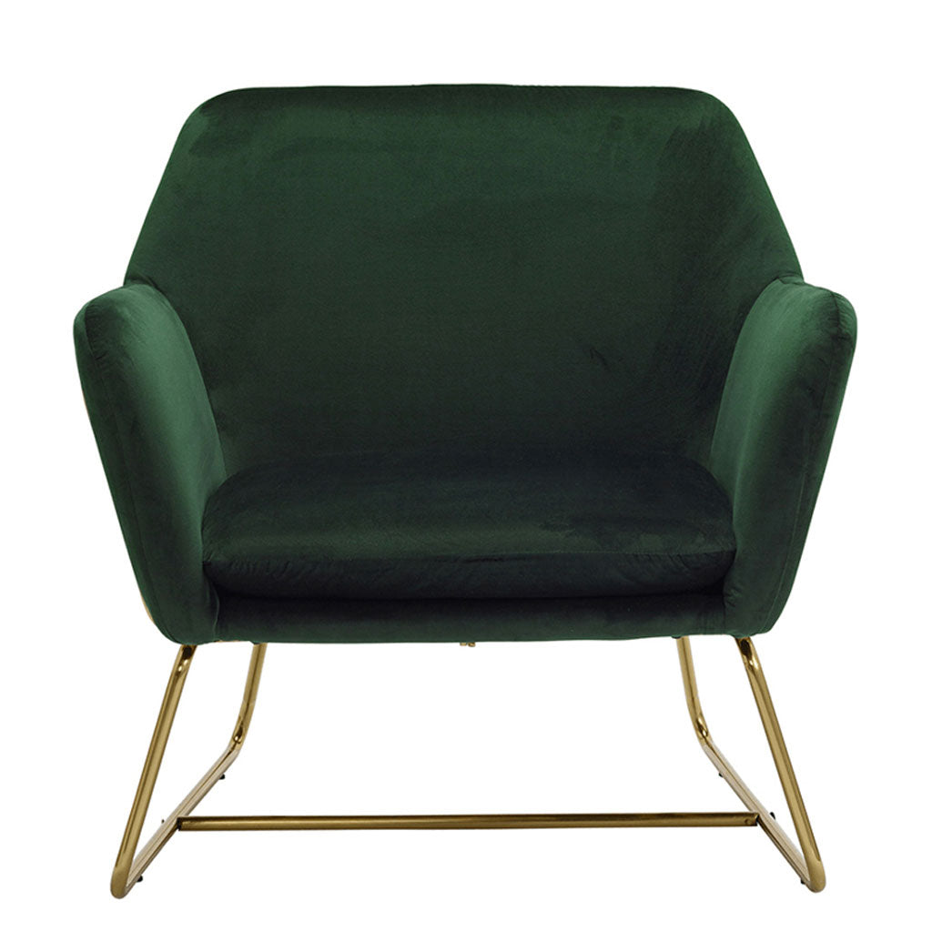 Velvet Armchair With Gold Frame - Charles