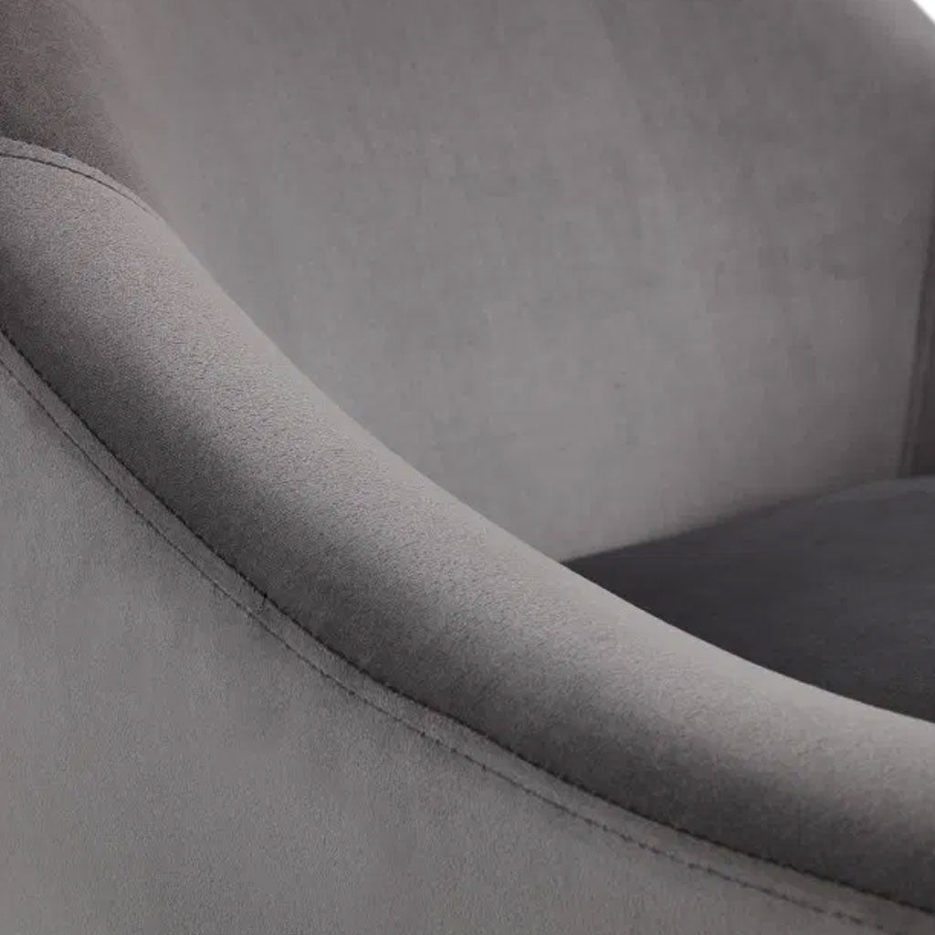 Velvet Armchair With Oak Gold Legs - Elliot