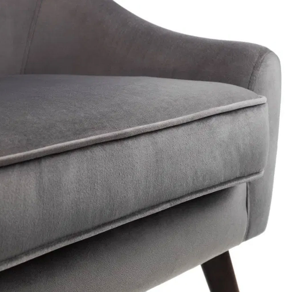 Velvet Armchair With Oak Gold Legs - Elliot