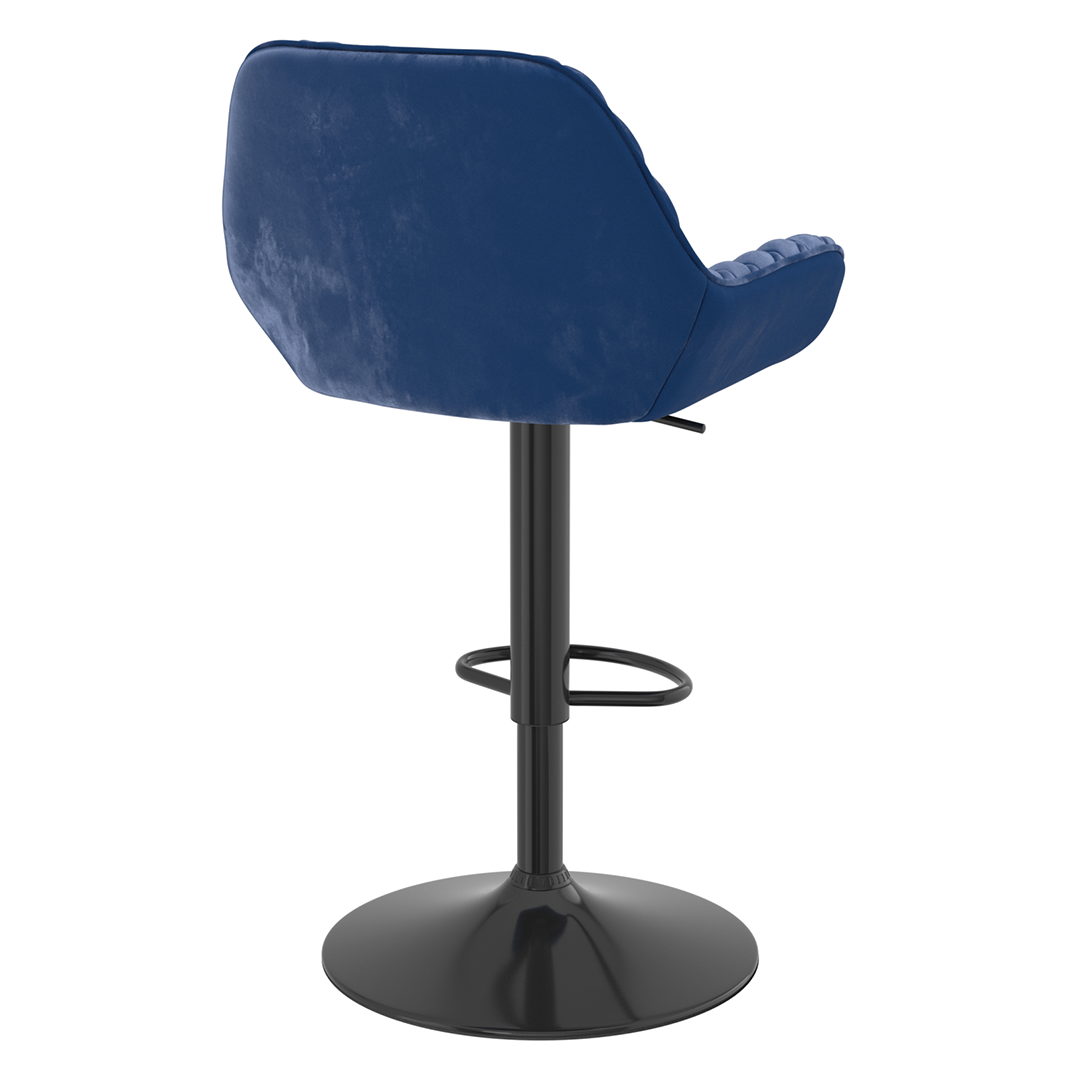 Velvet Bar Stool With Black Base - Saxby