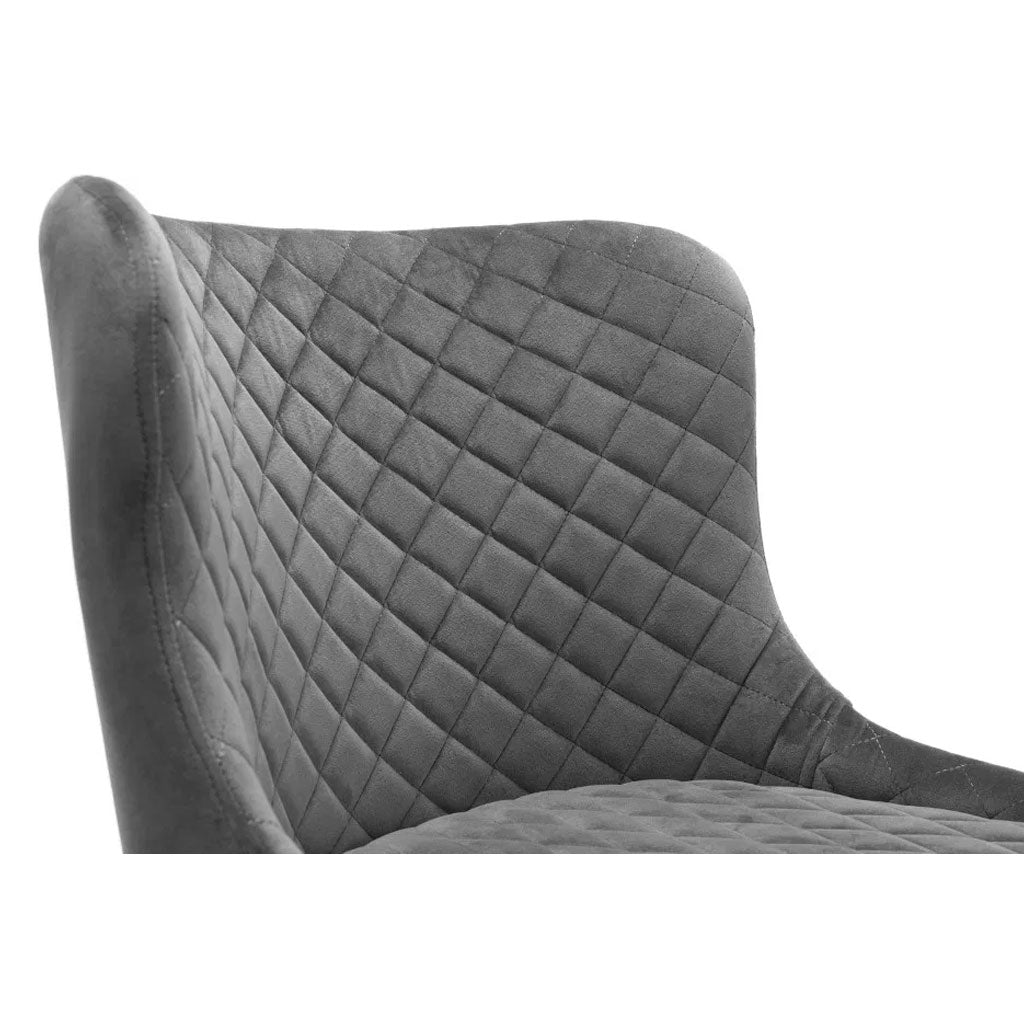 Velvet Bar Stool With Metal Legs - Luxe