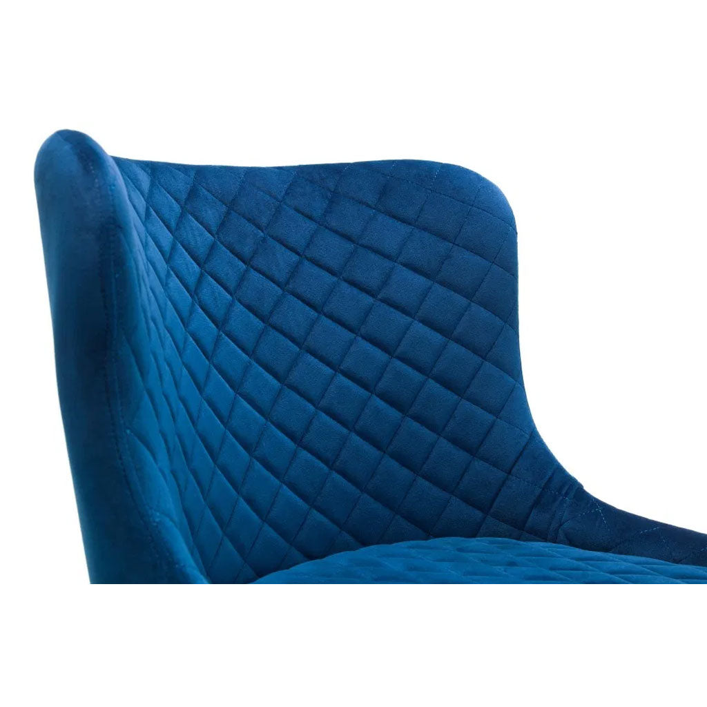 Velvet Bar Stool With Metal Legs - Luxe