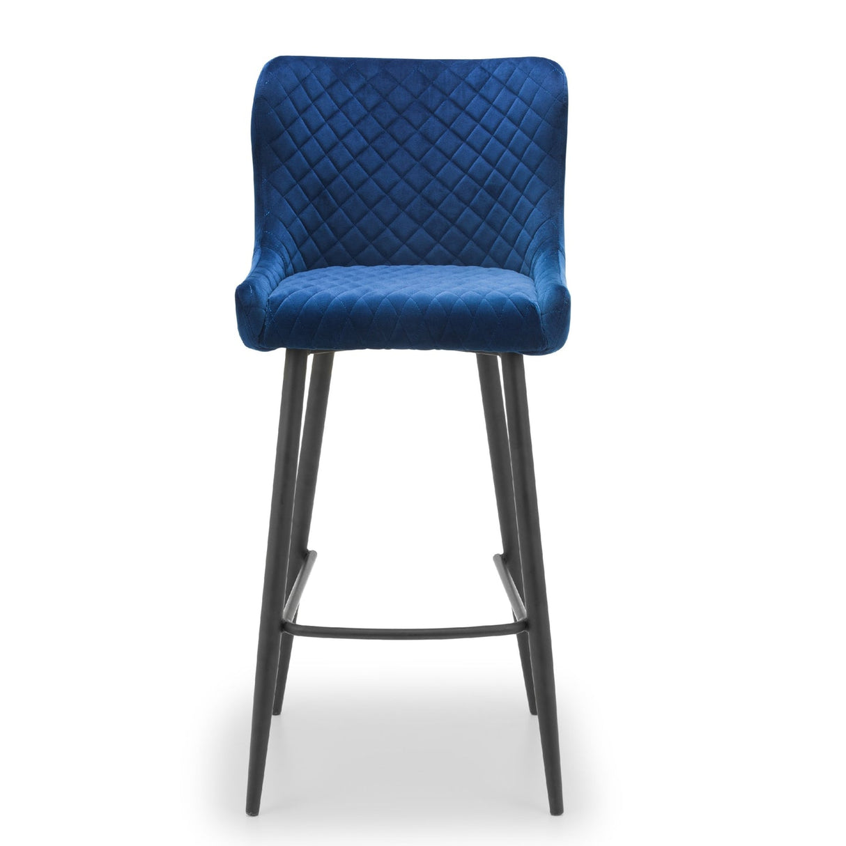 Velvet Bar Stool With Metal Legs - Luxe
