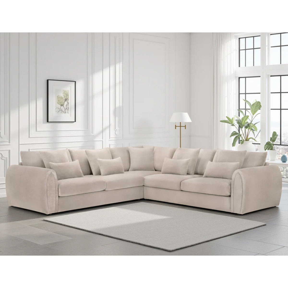 Velvet Corner Sofa Large - Mirabel