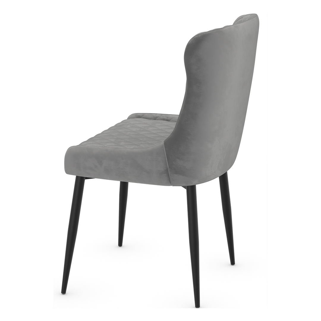 Velvet Dining Chair With Black Powder-Coated Metal Legs - Ryland