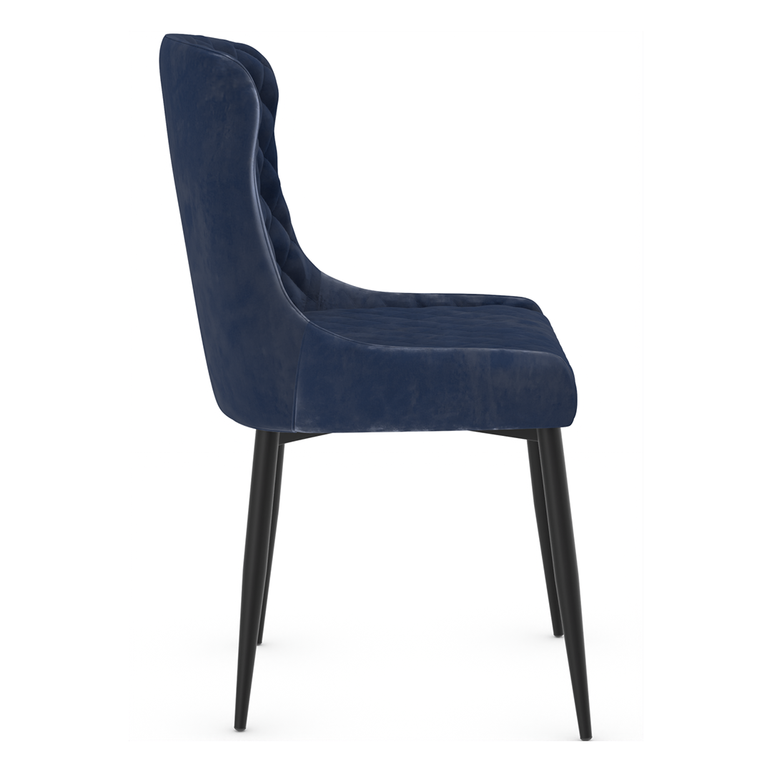 Velvet Dining Chair With Black Powder-Coated Metal Legs - Ryland