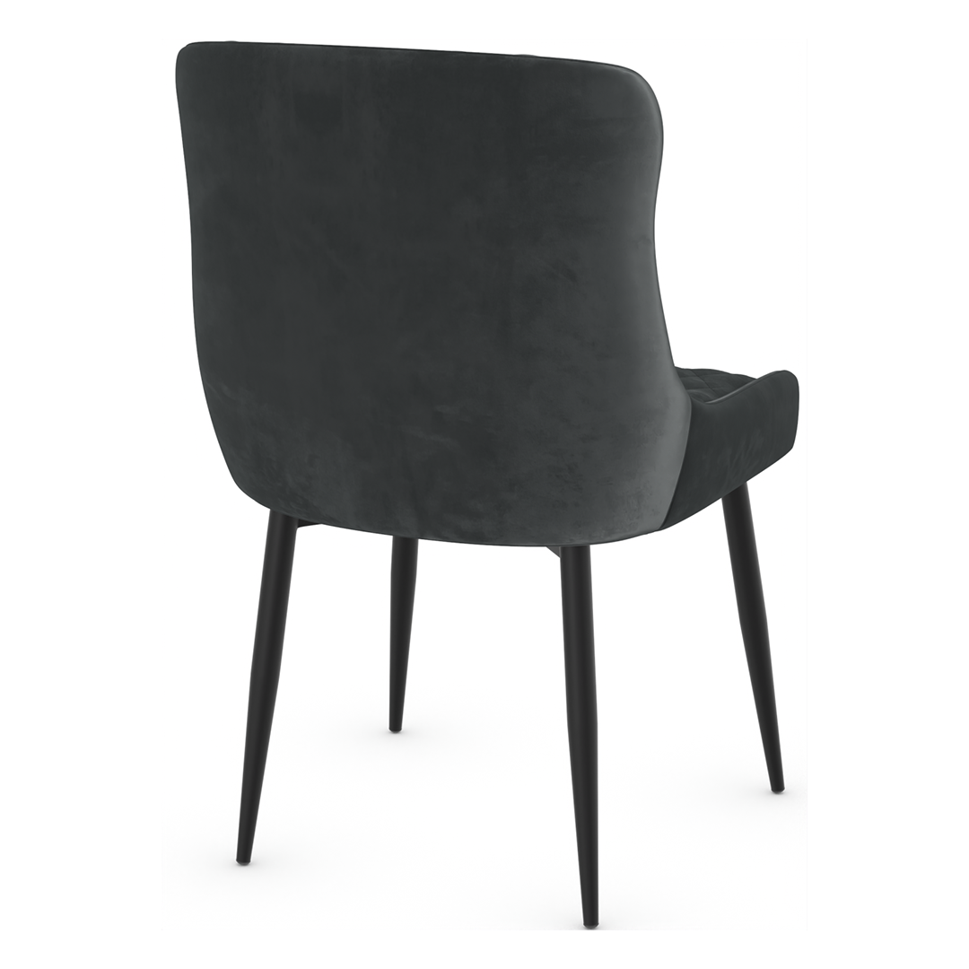Velvet Dining Chair With Black Powder-Coated Metal Legs - Ryland