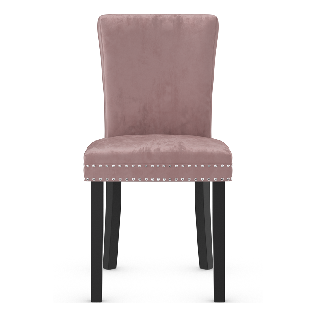 Velvet Dining Chair With Black Wooden Legs - Stanhope