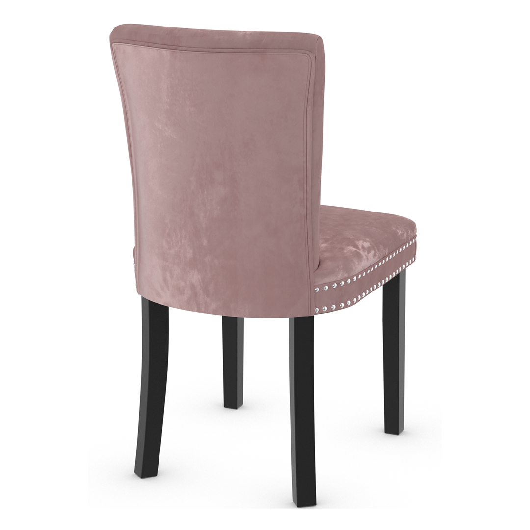 Velvet Dining Chair With Black Wooden Legs - Stanhope
