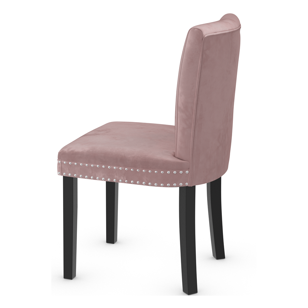 Velvet Dining Chair With Black Wooden Legs - Stanhope