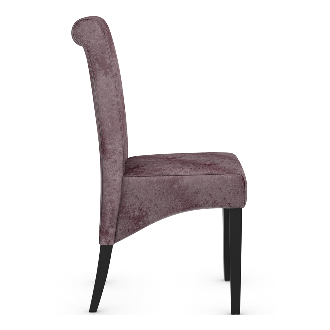 Velvet Dining Chair With Black Wooden Legs - Yorton