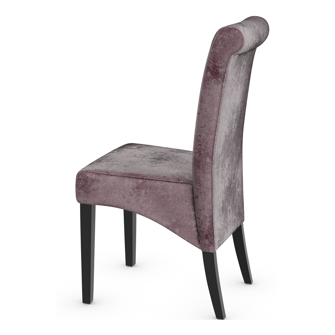 Velvet Dining Chair With Black Wooden Legs - Yorton