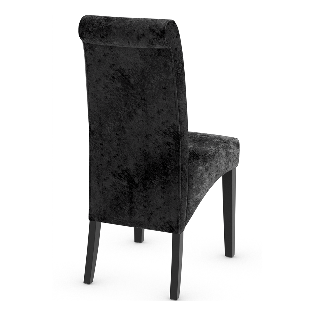 Velvet Dining Chair With Black Wooden Legs - Yorton