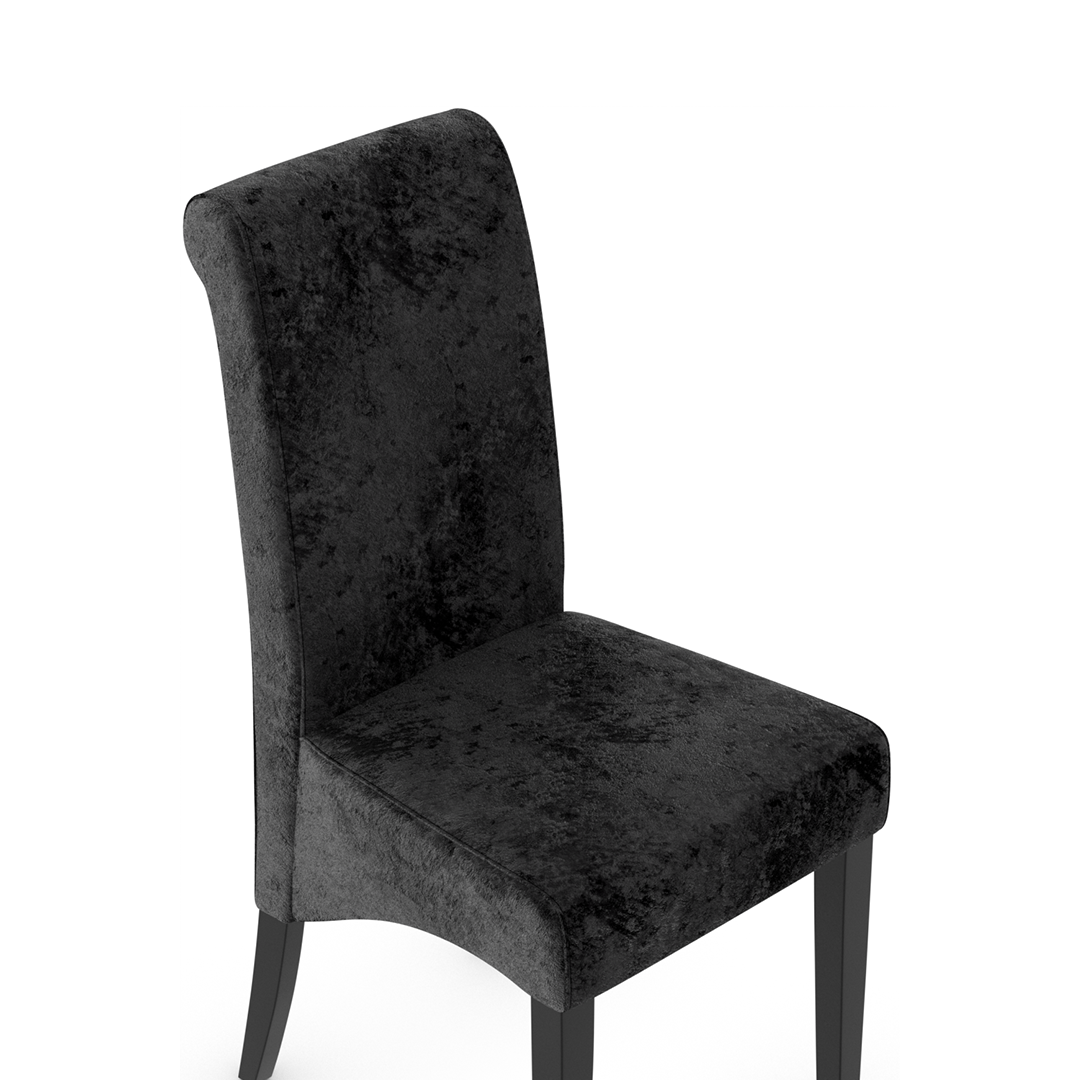 Velvet Dining Chair With Black Wooden Legs - Yorton