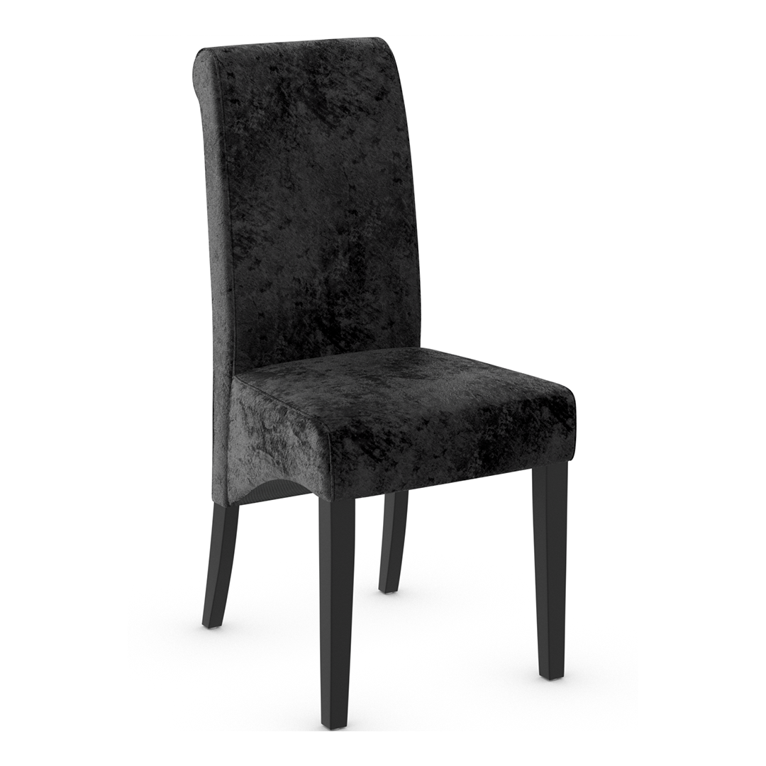 Velvet Dining Chair With Black Wooden Legs - Yorton