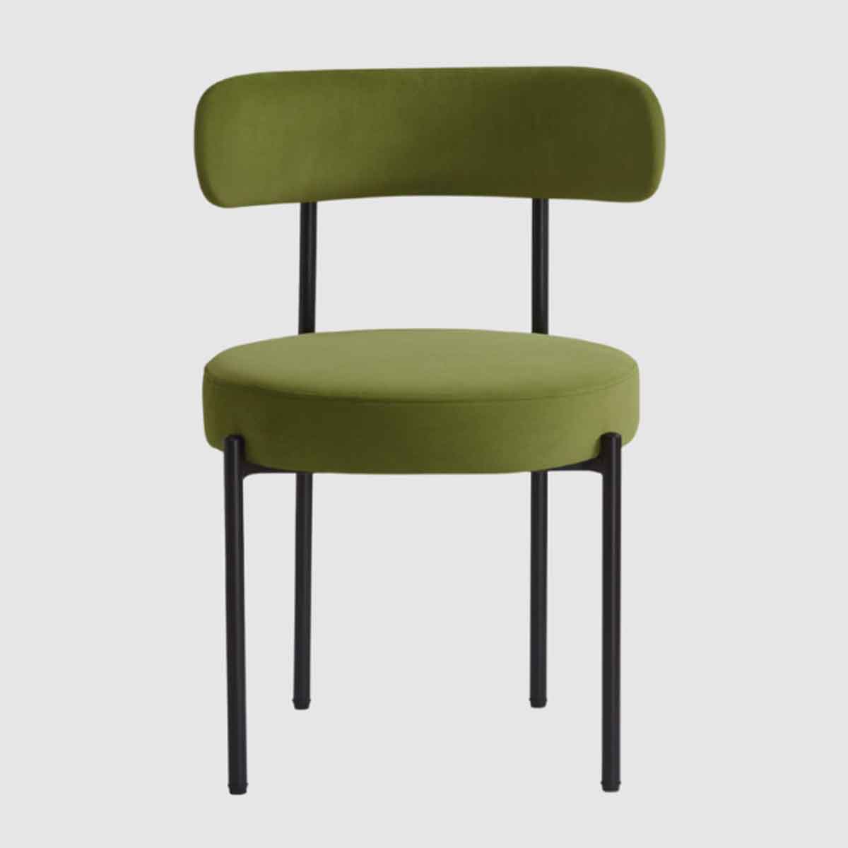 Velvet Dining Chairs 50cm Wide in Set Of 2 - Flora