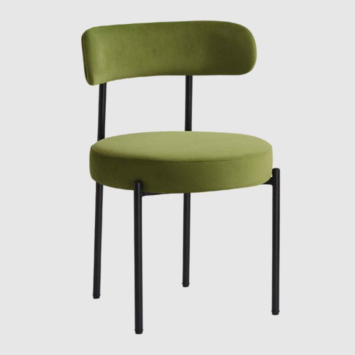 Velvet Dining Chairs 50cm Wide in Set Of 2 - Flora