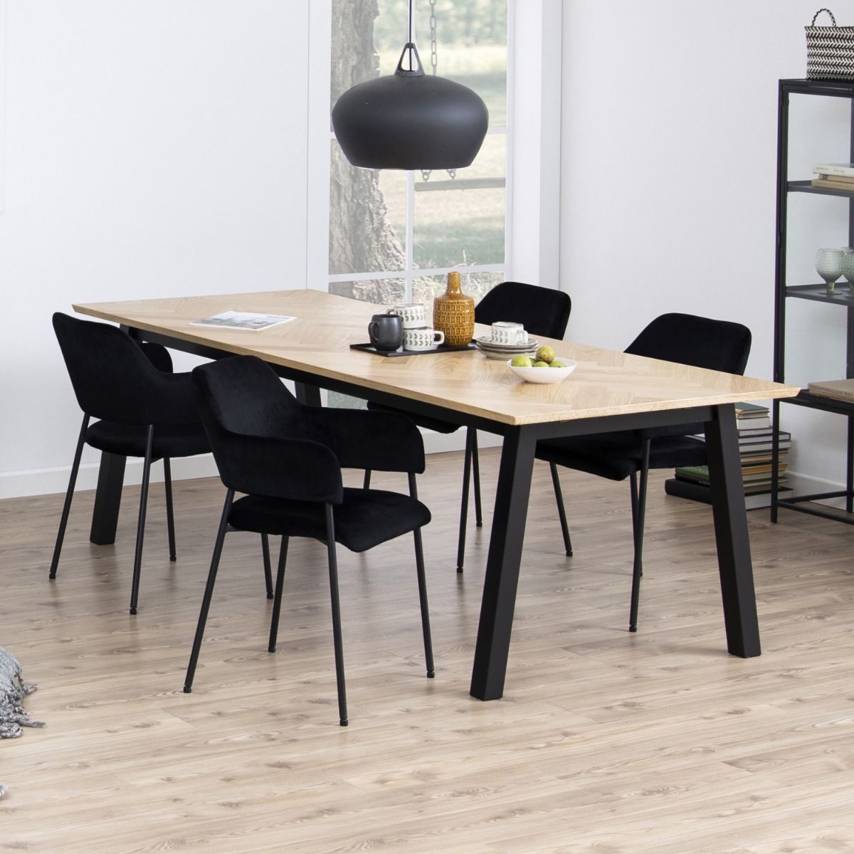 Velvet Dining Chairs With Armrest in Set Of 2 - Lima