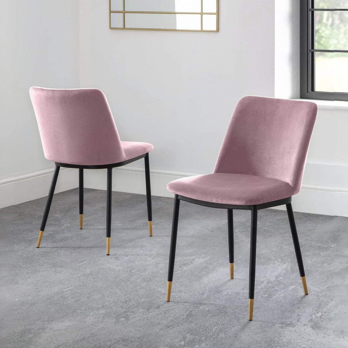 Velvet Dining Chairs in Set Of 2 - Delaunay