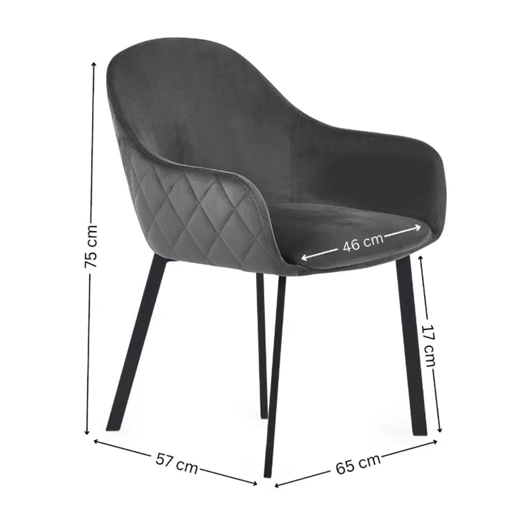 Velvet Dining Chairs in Set Of 2 - Lima