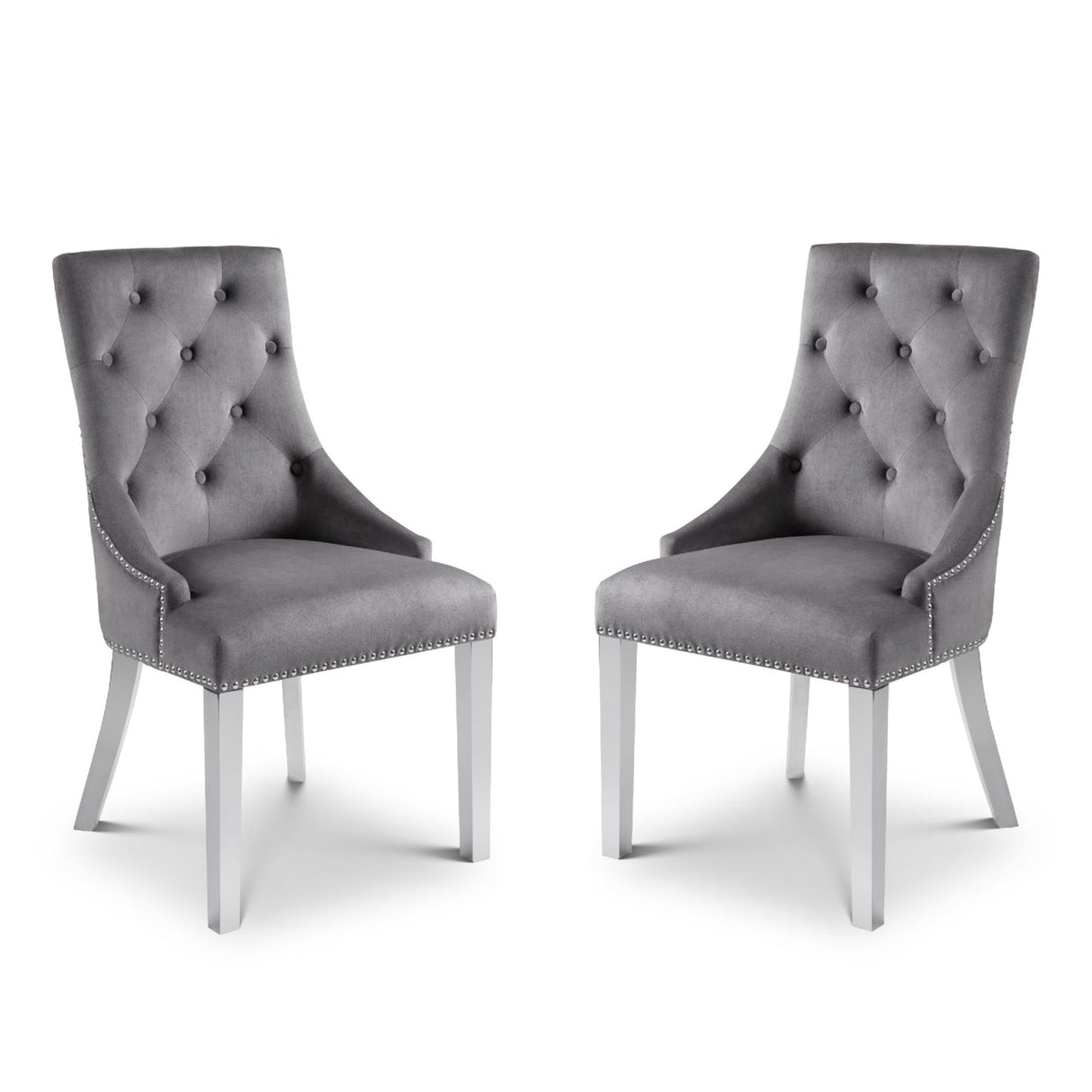 Velvet Dining Chairs in Set Of 2 Lion Head - Gladstone