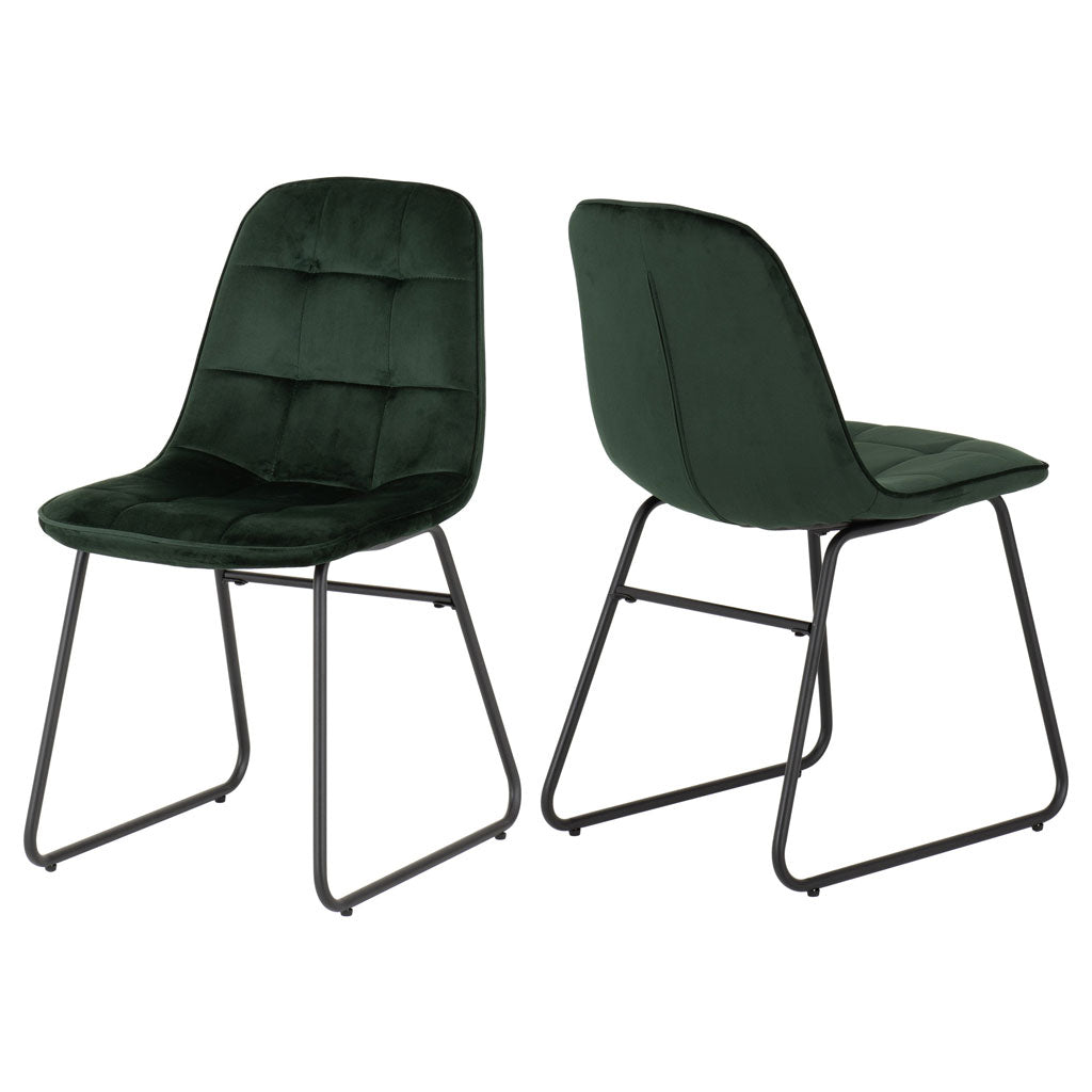 Velvet Dining Chairs in Set Of 2 - Lukas