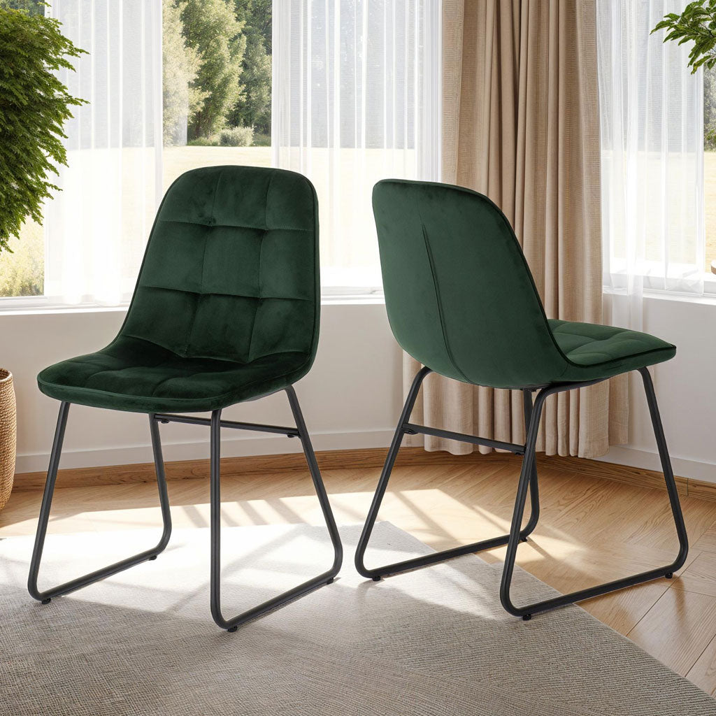 Velvet Dining Chairs in Set Of 2 - Lukas