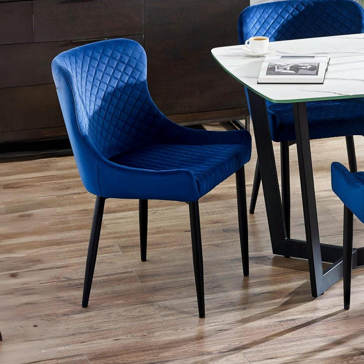 Velvet Dining Chairs in Set Of 2 - Luxe