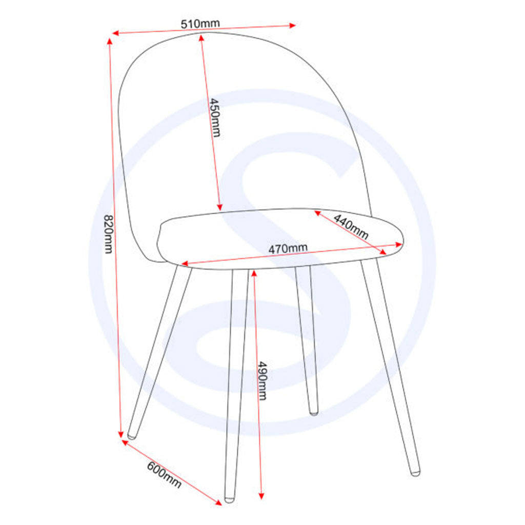 Velvet Dining Chairs in Set Of 2 - Marlow
