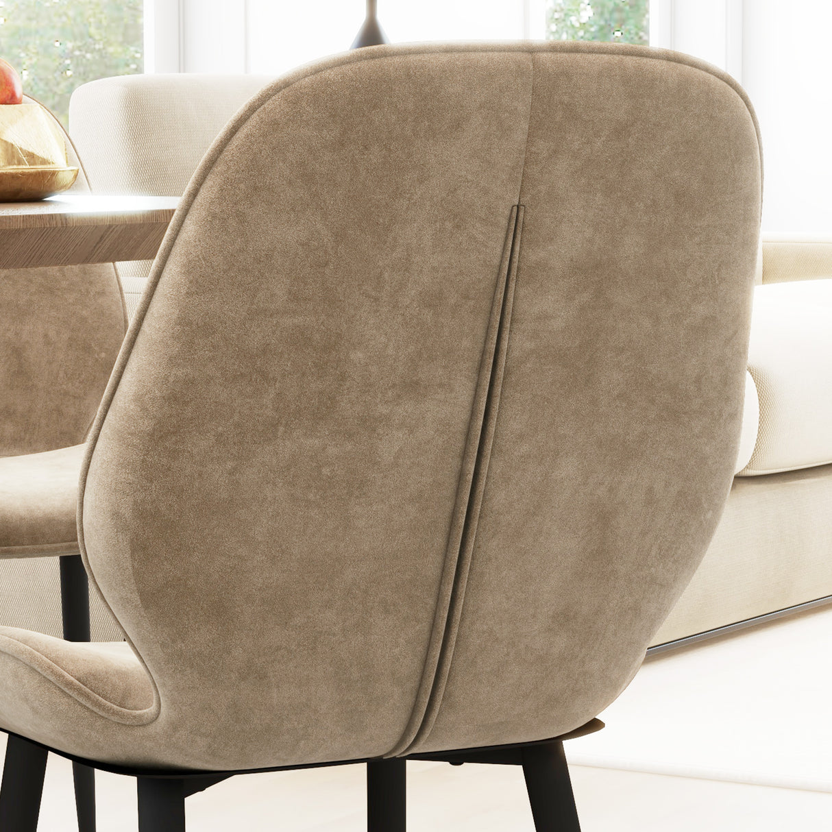 Velvet Dining Chairs in Set Of 2 With Metal Legs - Velmora