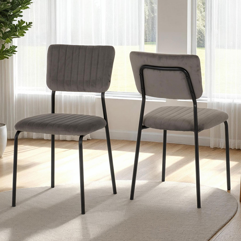 Velvet Dining Chairs in Set Of 4 - Sheldon