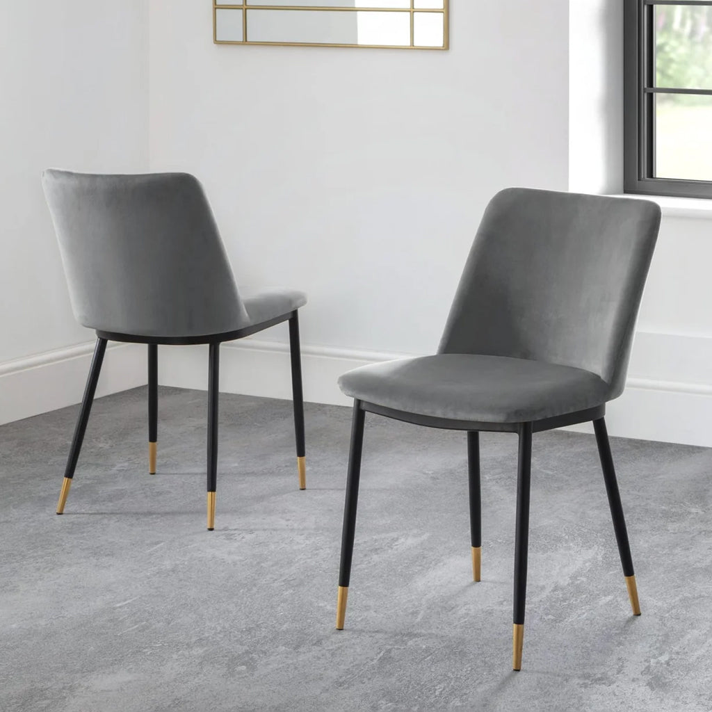 Velvet Dining Chairs in Set Of 2 - Delaunay