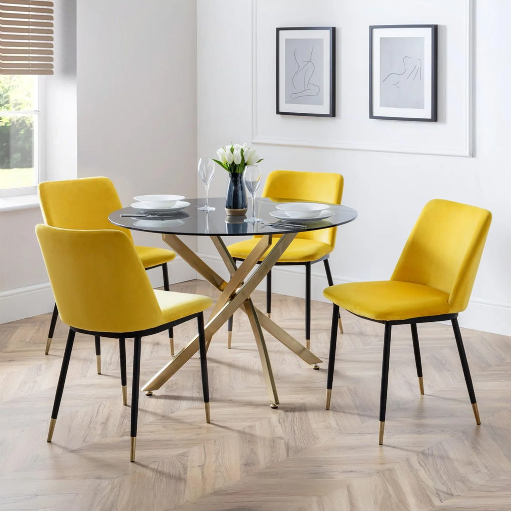 Velvet Dining Chairs in Set Of 2 - Delaunay